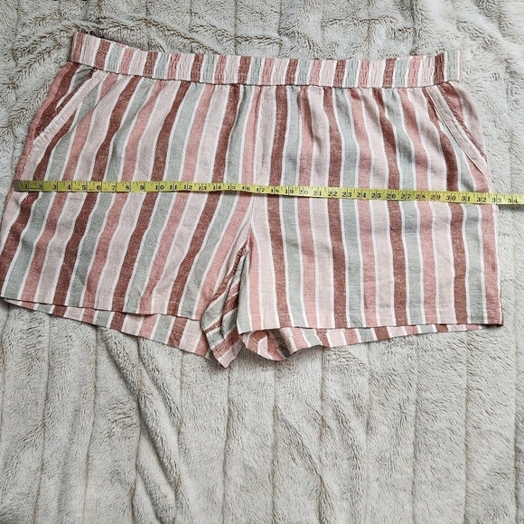 Size 4X Shorts Linen blend Boyfriend cut Pockets Elastic waistband SONOMA NWT - Picture 11 of 16